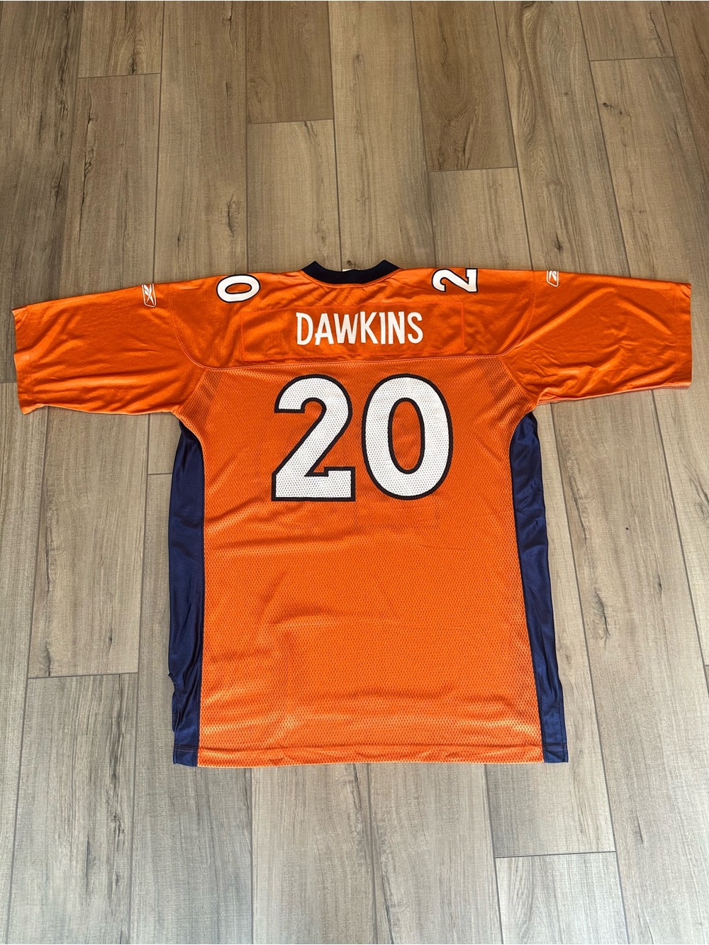 Reebok Brian Dawkins Broncos Men's Orange #20 Football Jersey - Picture 2 of 3
